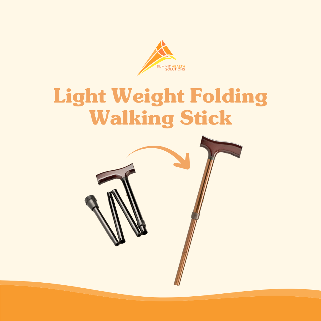 Lightweight folding walking stick by Summit Health Solutions designed to help seniors maintain balance and stability while walking