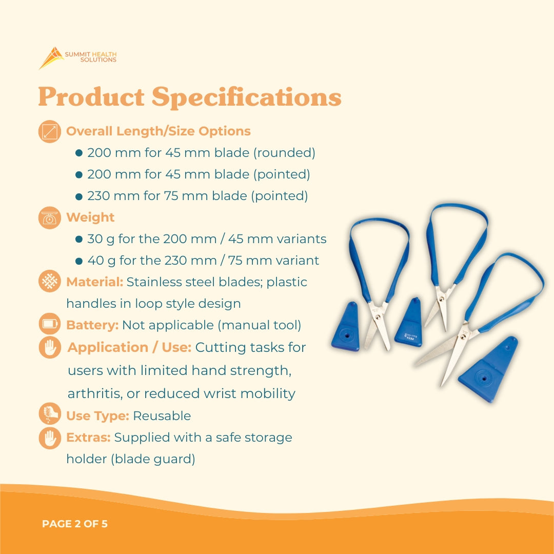Adaptive scissors designed for arthritis hands helping adults cut paper and packaging with less strain