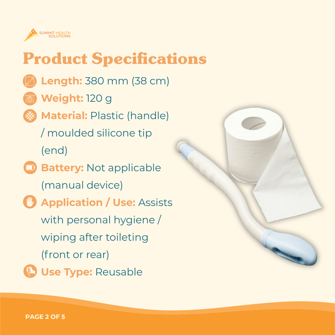 Toileting aid designed for people with limited mobility who need assistance with personal hygiene after toileting
